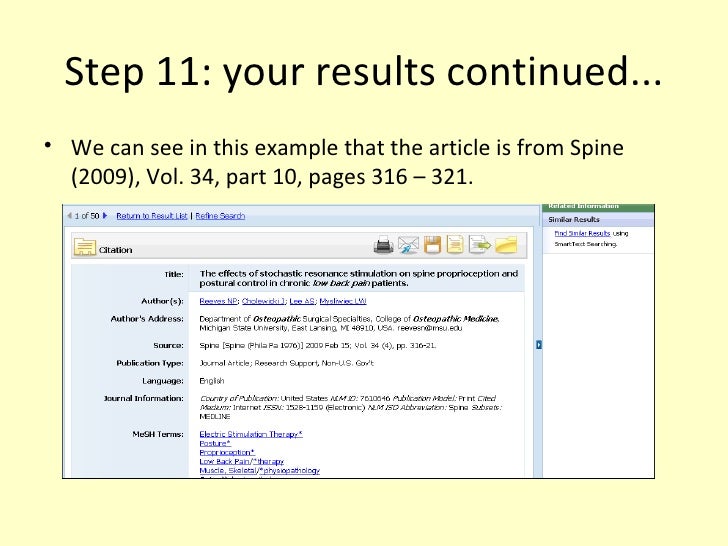 Using the Medline Database for Osteopaths (best viewed in full screen)