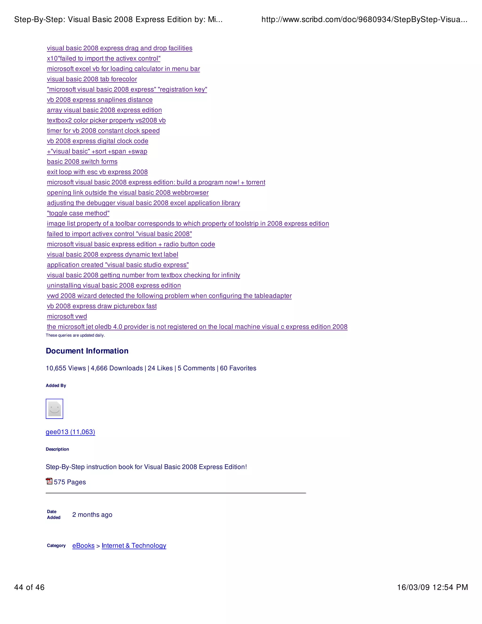 Visual Basic Not Step by-step -visual_basic_2008_express_edition_by__microsoft ...