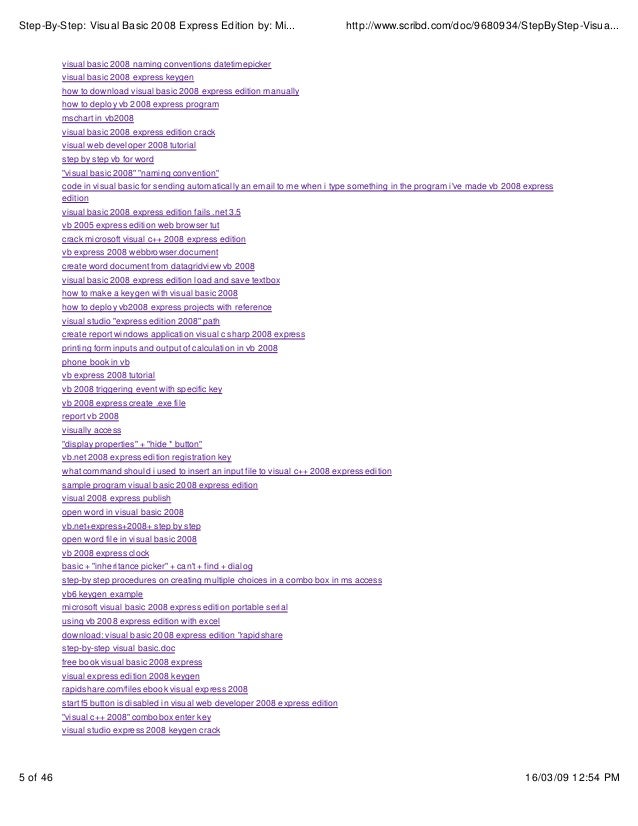 Visual Basic 2008 Express Edition Keygen Download Manager