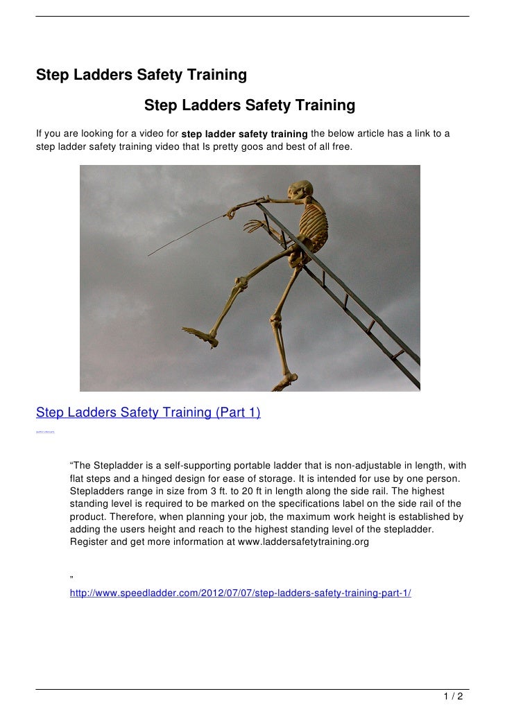 Step Ladders Safety Training