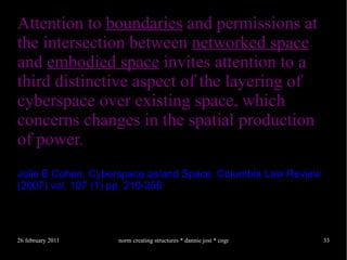 Attention to  boundaries  and permissions at the intersection between  networked space  and  embodied space  invites atten...