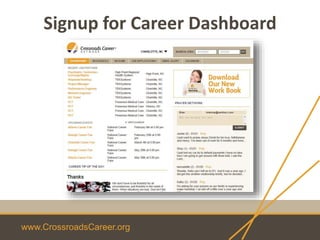 www.CrossroadsCareer.org
Signup for Career Dashboard
 
