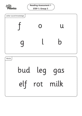 Phonics and Letter Sound Knowledge Reading Assessment Steps | PDF