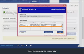 Select the Signature and click on Sign
 