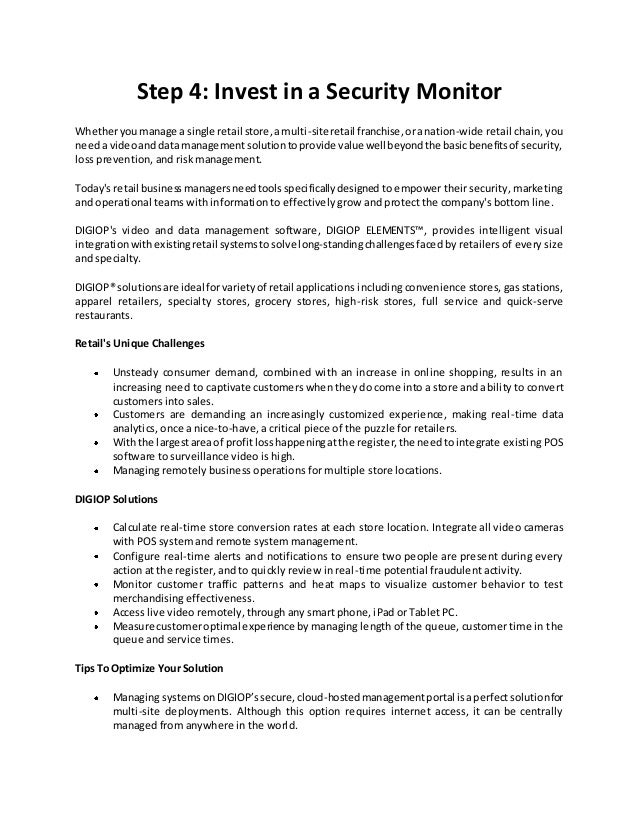 Step 4 Invest in a Security Monitor