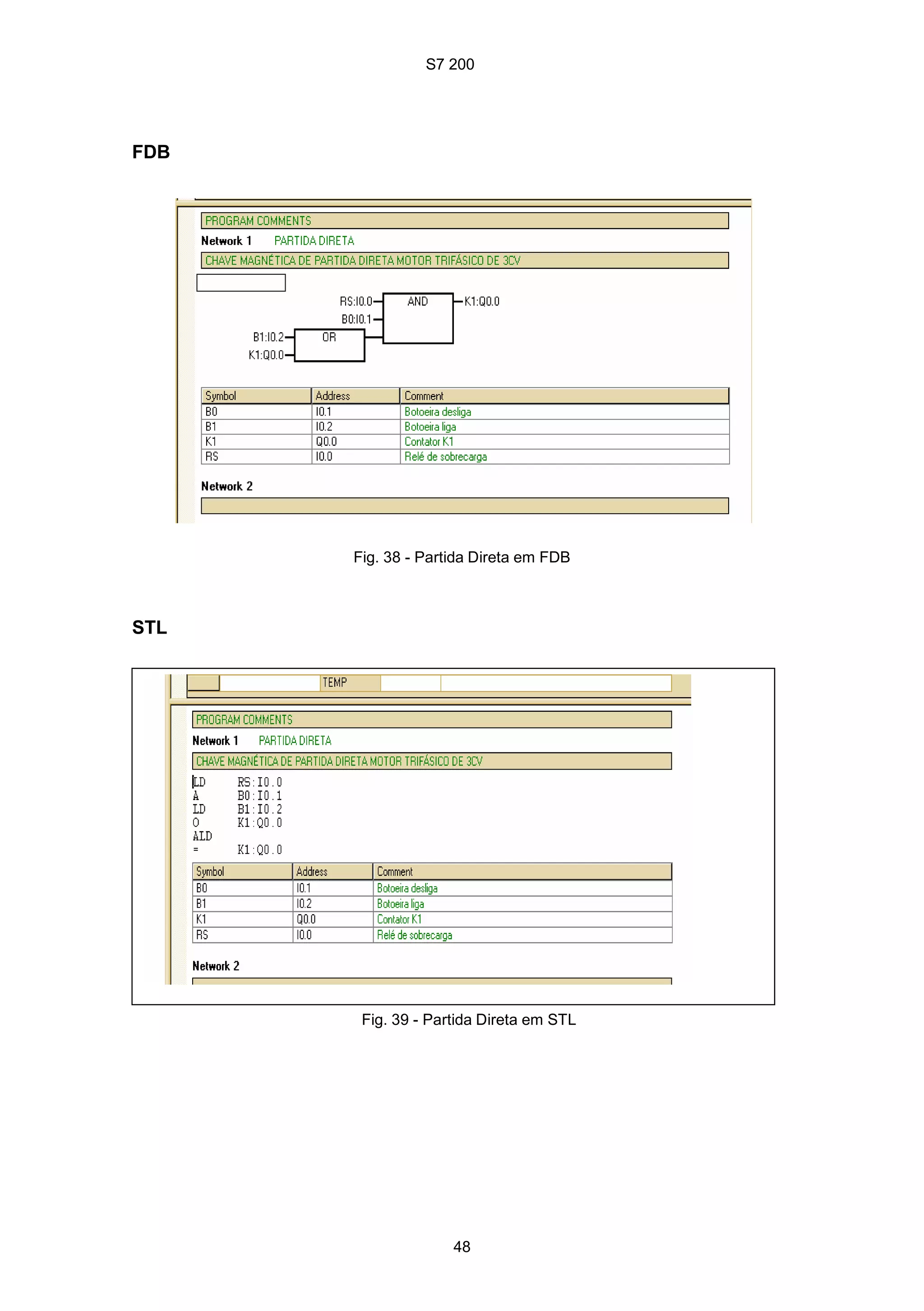 S7 200
48
FDB
Fig. 38 - Partida Direta em FDB
STL
Fig. 39 - Partida Direta em STL
 
