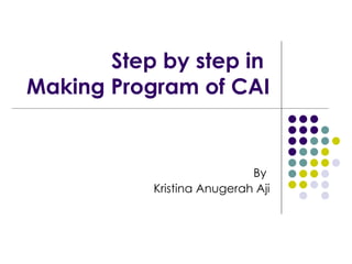 Step by step in  Making Program of CAI By  Kristina Anugerah Aji 