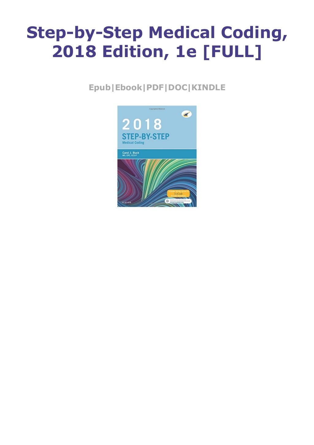 Step by Step Medical Coding 2018 Edition 1e FULL 