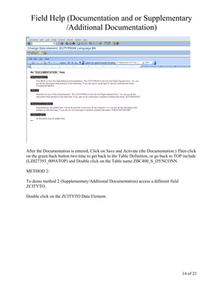 Step bystep abap_field help or documentation | PDF