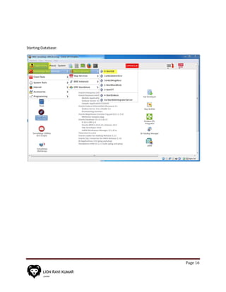 Page 16
Starting Database:
 