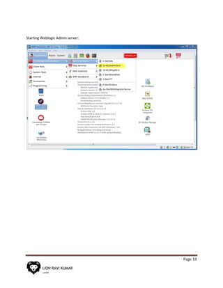Page 18
Starting Weblogic Admin server:
 