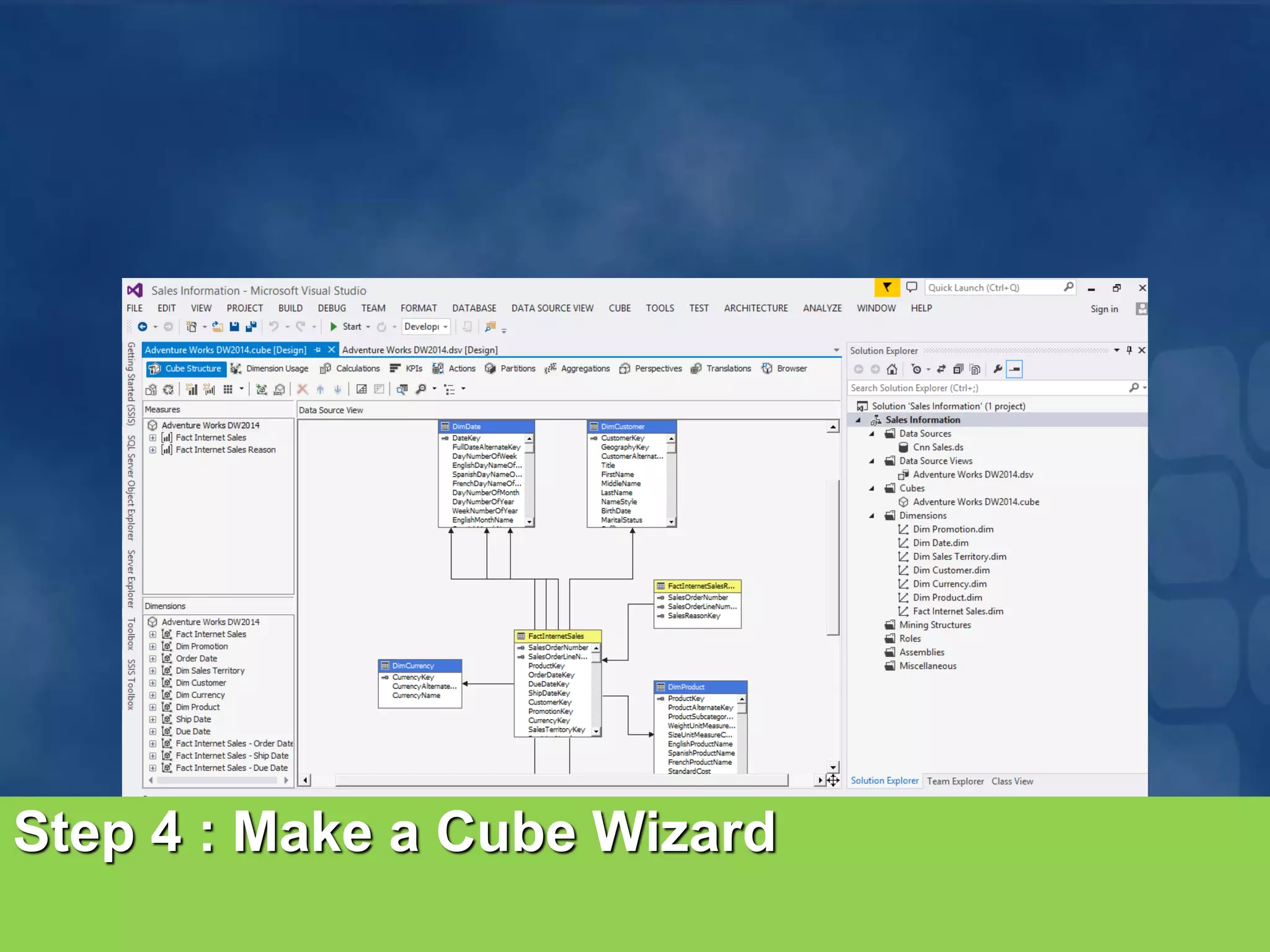 Step 4 : Make a Cube Wizard 