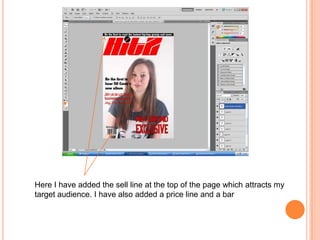 Here I have added the sell line at the top of the page which attracts my
target audience. I have also added a price line and a bar
 