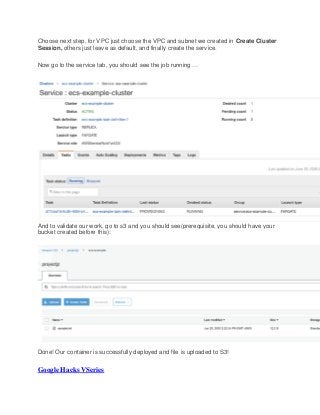 Step by Step Guide of AWS Elastic Container Service (ECS) | PDF
