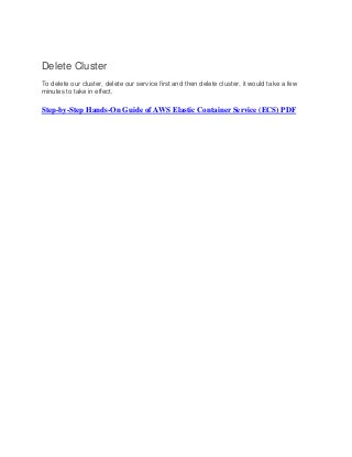 Step by Step Guide of AWS Elastic Container Service (ECS) | PDF
