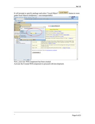 Step by step guide to basic web dynpro abap | DOC