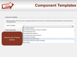 Component Templates 
Choose one of these 
options 
 