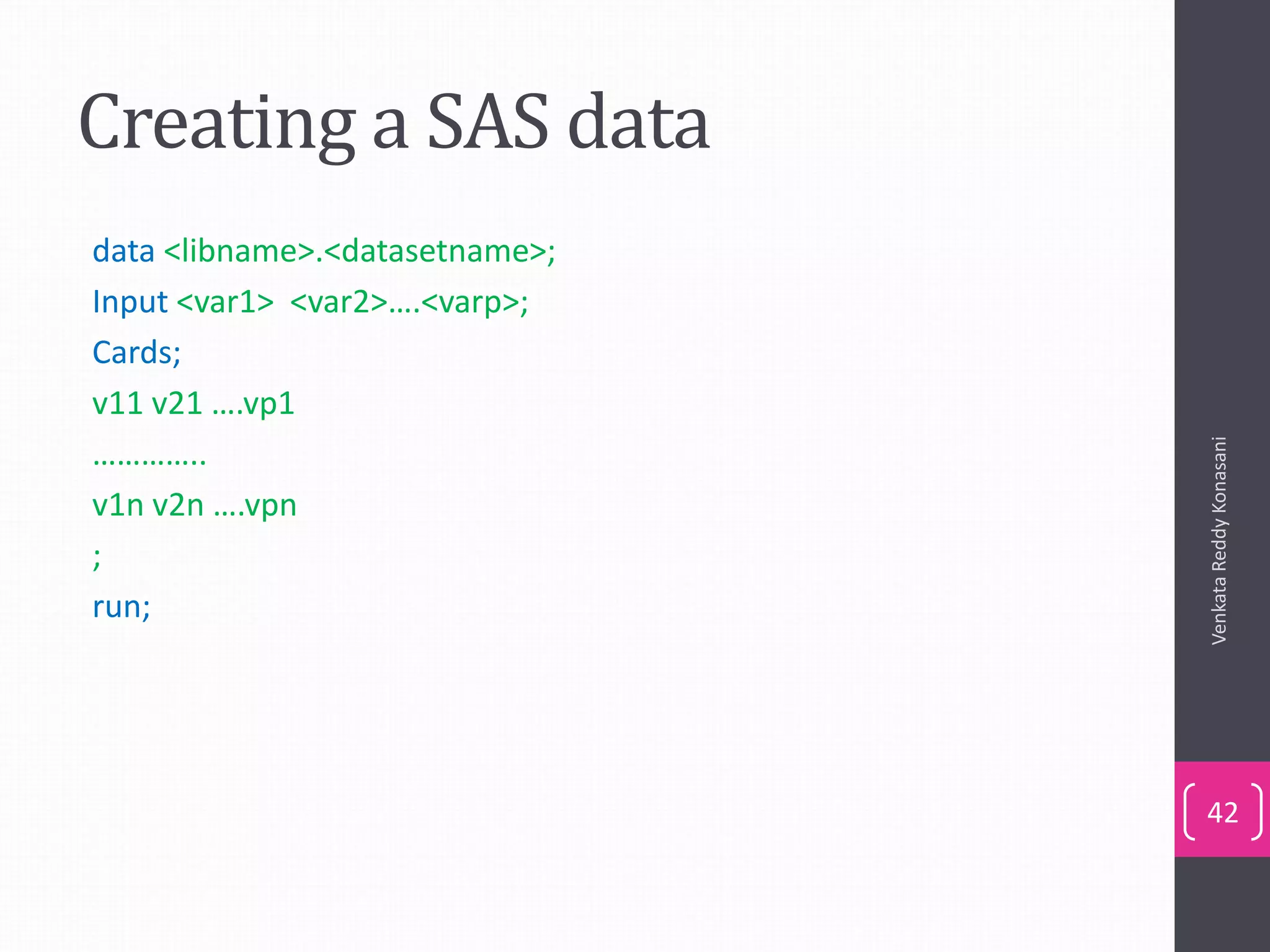 SAS basics Step by step learning | PPTX