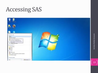 Accessing SAS
VenkataReddyKonasani
13
 
