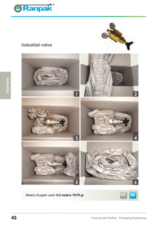 43 Packing with PadPak - Packaging Engineering
Meters of paper used: 6.5 meters 70/70 gr
Industrial valve
3
1 2
4
65
Industrial
SRCC
 