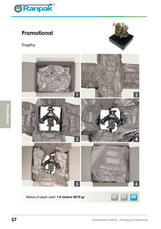 57 Packing with PadPak - Packaging Engineering
Meters of paper used: 1.8 meters 50/70 gr
Promotional
Trophy
3
1 2
4
65
Promotional
SRCCLC
 