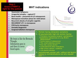 Step by step menopause hormone therapy by Dr Alka Mukherjee | PPTX