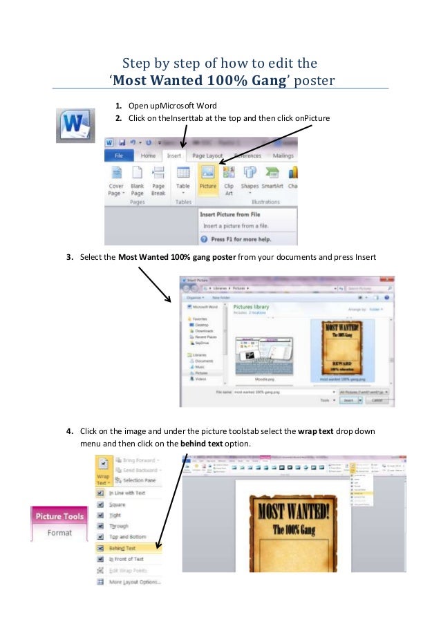 Step By Step Of How To Edit The Most Wanted Poster