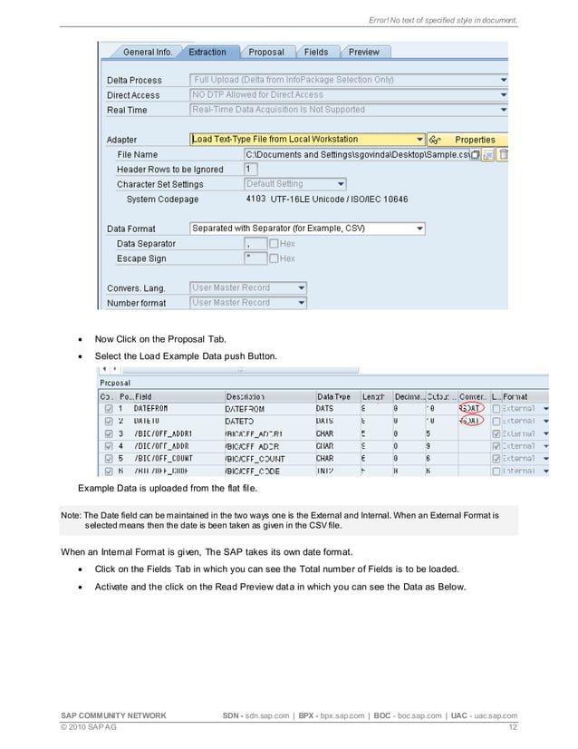 Step by step procedure for loading of data from the flat file to the ...