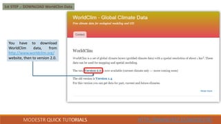 Worldclim Database 16. Importing different climatic change scenarios from WorldClim to ...