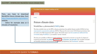 Worldclim Database 16. Importing different climatic change scenarios from WorldClim to ...