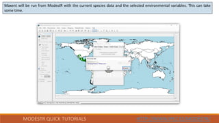 22.- Using Maxent in ModestR (Version ModestR 6.0 or higher) | PDF
