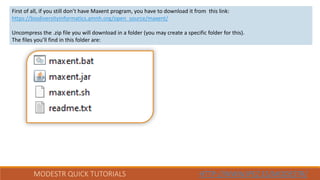 22.- Using Maxent in ModestR (Version ModestR 6.0 or higher) | PDF