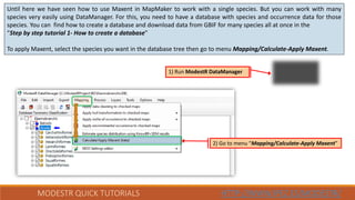 22.- Using Maxent in ModestR (Version ModestR 6.0 or higher) | PDF
