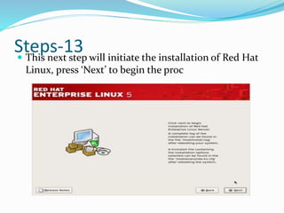 Step for installing linux server | PPTX