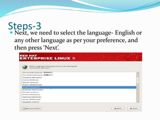 Step for installing linux server | PPTX