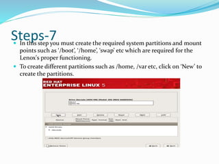 Step for installing linux server | PPTX