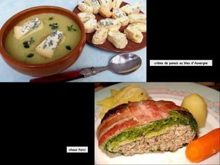crème de panais au bleu d'Auvergne
choux farci
 