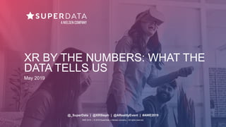 AWE 2019 | © 2019 SuperData, a Nielsen company | All rights reserved.
XR BY THE NUMBERS: WHAT THE
DATA TELLS US
May 2019
@_SuperData | @XRSteph | @ARealityEvent | #AWE2019
 