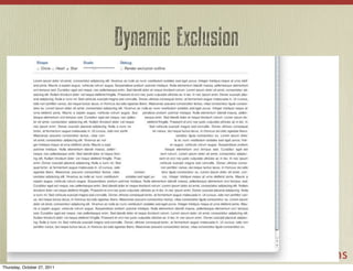 Dynamic Exclusion




Thursday, October 27, 2011
 