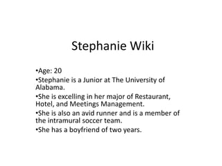 Stephanie Wiki ,[object Object]