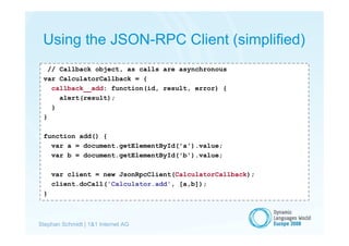 JSON-RPC Proxy Generation with PHP 5JSON-RPC Proxy Generation with PHP 5