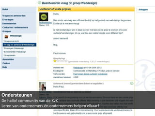 Ondersteunen
De hallo! community van de KvK
Leren van ondernemers én ondernemers helpen elkaar!
 