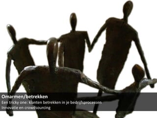 Omarmen/betrekken
Een tricky one: klanten betrekken in je bedrijfsprocessen
Innovatie en crowdsourcing
 