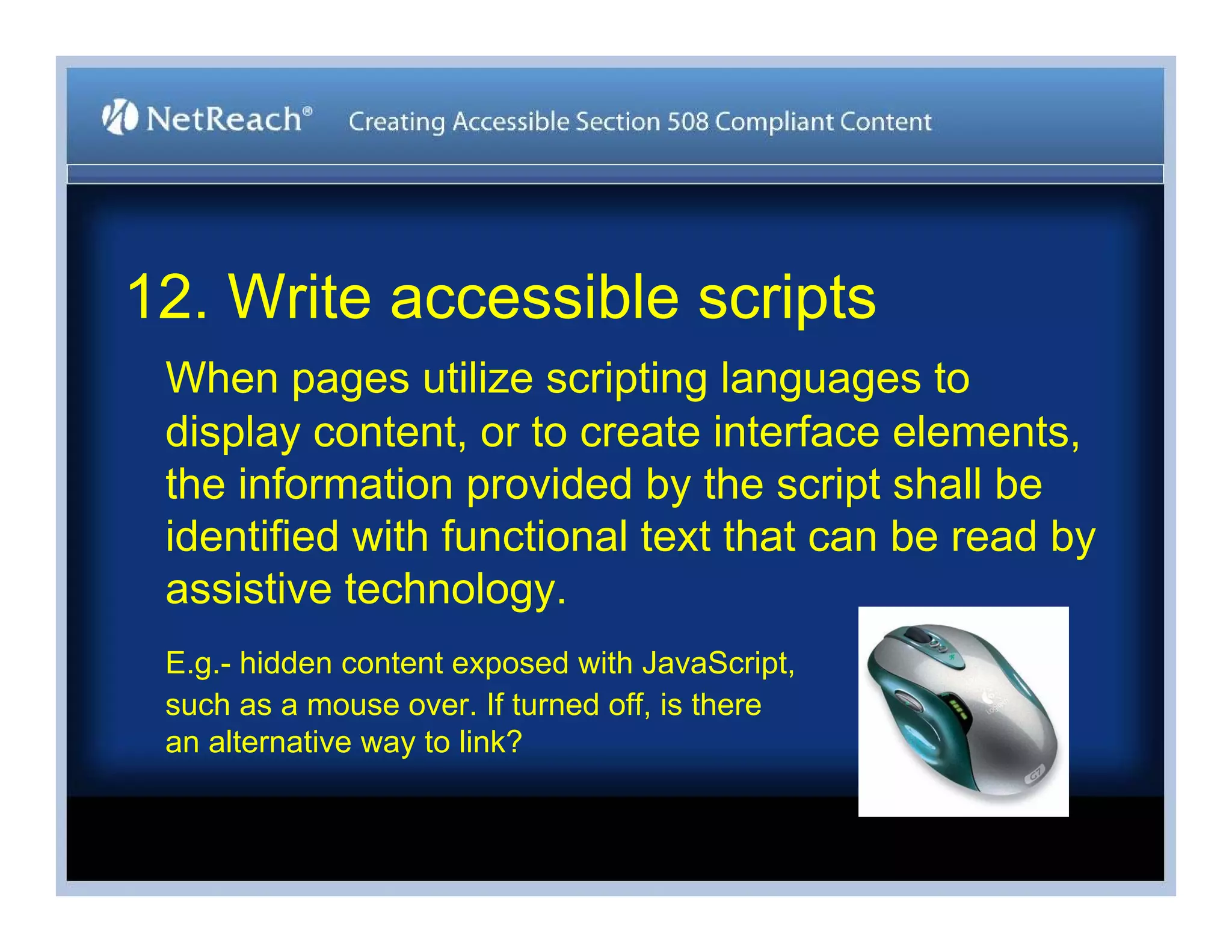 Stephen Bouikidis, Avoiding the Target Trap: Creating Accessible Section 508 Compliant Content