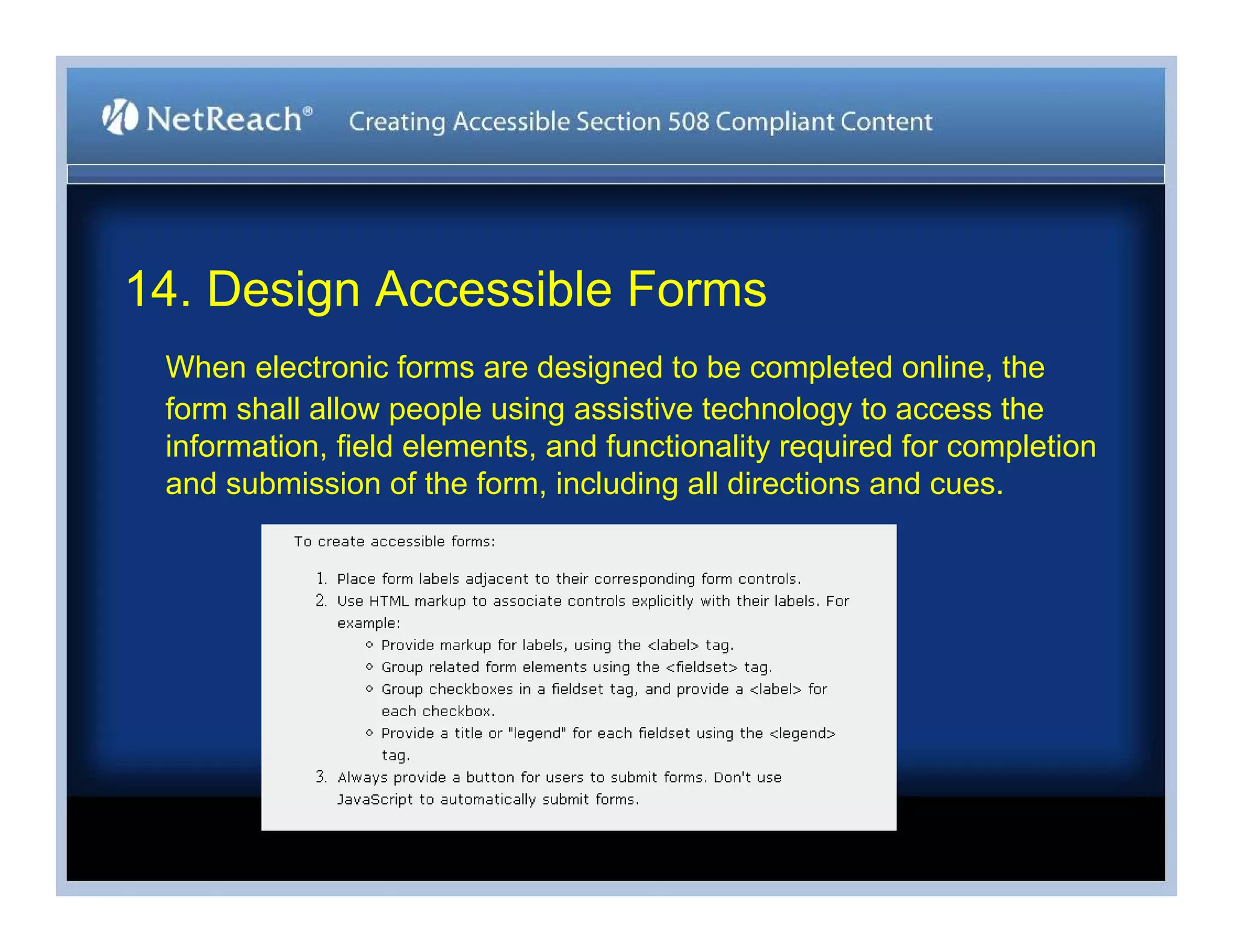 Stephen Bouikidis, Avoiding the Target Trap: Creating Accessible Section 508 Compliant Content