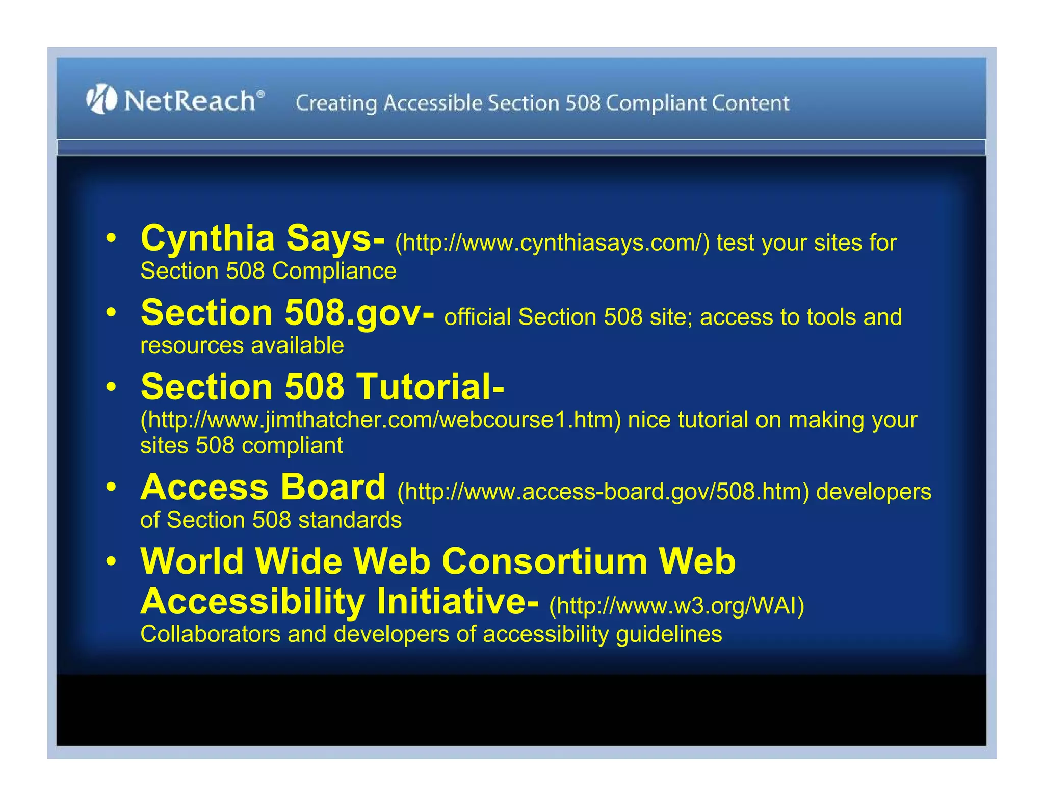 Stephen Bouikidis, Avoiding the Target Trap: Creating Accessible Section 508 Compliant Content