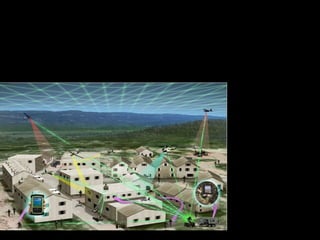 “ Behind the fighters, military police and intelligence personnel process the inhabitants, electronically reading their attitudes toward the intervention and cataloguing them into a database immediately recoverable by every fire team in the city (even individual weapons might be able to read personal signatures, firing immediately upon cueing. Smart munitions track enemy systems and profiled individuals. Drones track  inhabitants who have been ‘read’ as potentially hostile and ‘tagged’”  Defense Watch, 2004 