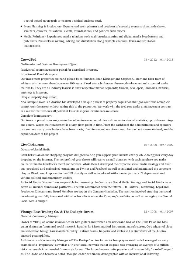 trade show resume