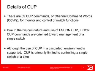 To CUP, or Not to CUP? That is the (FICON) Question! pro Dr. Steve ...