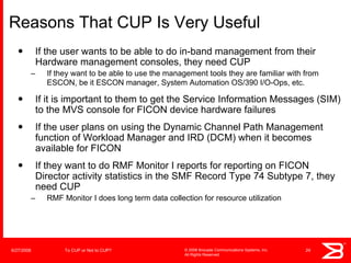 To CUP, or Not to CUP? That is the (FICON) Question! pro Dr. Steve ...